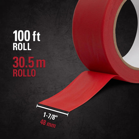 Underlayment Seam Tape 100 Feet Red For Floating Floors PVC Based Moisture Resistant Easy Tear Seams Bonding For Carpet Padding DIY Friendly Keeps Moisture Out And Finished Floor Safe, 100 ft roll shown in red color