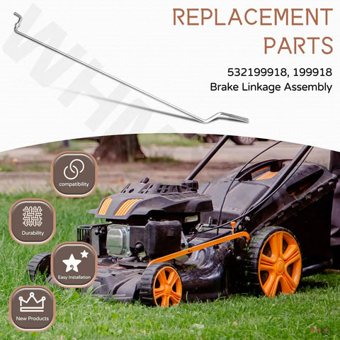 532199918 Brake Linkage Assembly Replacement For Craftsman Husqvarna Lawn Mower Drop In Easy Install Compatible With AYP Jonsered McCulloch Poulan Poulan Pro RedMax Sears Weed Eater And More Durable Metal Part, metal rod for mower brake control