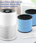 4-Pack Replacement Air Filter For AP0601 Purifier, Fits AIRTOK AP0601 And AP0601-RF Like A Boss, shown with purifier and tablets
