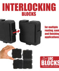 Heavy Duty Woodworking Project Blocks For Hands Free Routing Sanding Drilling Slick Grip Stabilization Pucks interlocking design with textured rubber grip.