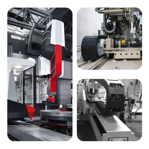 Industrial CNC machines showing 15mm X 30mm Plastic Drag Chain Cable Carrier For CNC Router And 3D Printer, semi enclosed flexible track