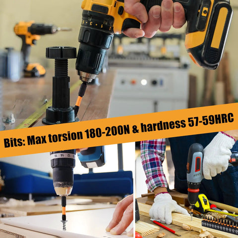 Heavy Duty 2 Inch Security Torx Bits Set, 14 Pieces S2 Steel Screwdriver Kit With Magnetic Holder, T5 To T40 Tamper Resistant Socket Bits No Sweat Setup For Quick Repairs in use with power tools.