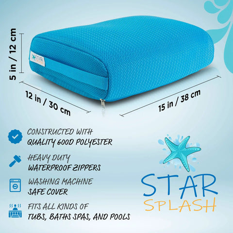 Inflatable Hot Tub Booster Seat With Non Slip Micro Dot Bottom, 5 Inch Lift, 15 X 12 X 5 Inch Size, Quick Dry Bath Cushion Design
