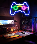 Gamepad Shaped Led Neon Sign For Wall Decor Dimmable 10 Brightness Levels Glow On Both Sides Ideal For Bedroom Game Room Teen Boys