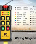 Wireless Crane Remote Control For Hoist And Truck 12V Four Button Industrial Crane Controller With Wiring Diagram