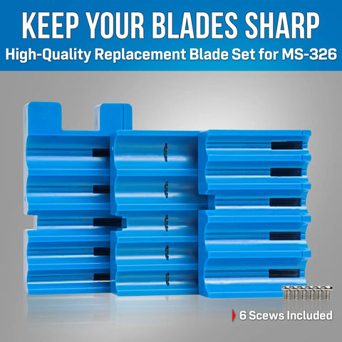 Replacement Blade Set For MS 326 Fiber Optic Mid Span Slit And Ring Tool with screws, blue stack, pro grade blades