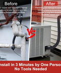 Before and after using Upgraded Three Layer HVAC Copper Pipe Insulation Cover for outdoor AC lines wrap 72 x 10.2 inches protective sleeve.