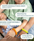 10 Pack Mosquito Repellent Bracelets For Adults And Kids DEET Free Natural Essential Oil Bands worn by children