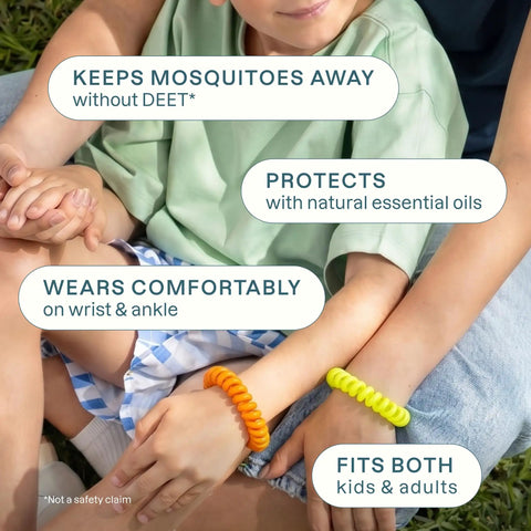 10 Pack Mosquito Repellent Bracelets For Adults And Kids DEET Free Natural Essential Oil Bands worn by children