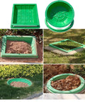 Durable Round Septic Lid With Frame For Lawn Drainage And Pull Hole Recessed Sewage Cover 39.4x39.4In installed in yard