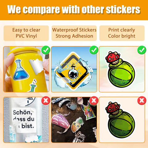 Comparison of 50 Pcs Science Stickers Pack Multicolor Vinyl Decals for Physics Chemistry Biology Experiments with other styles.