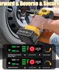 Heavy Duty Brushless Cordless Impact Wrench With 4 Amp Hour Battery Delivers Kickin 320 Foot Pounds Of Raw Torque for tire removal.