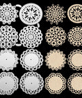 8 Pattern Round Lace Border Die Set For Card Making And Paper Crafting With Dope Floral Motifs includes cut stencils, silver finish.