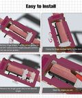 Four-step guide using Door Hinge And Latch Installation Kit With Plastic Mortiser Template for precise door installation.