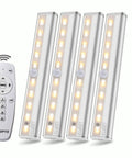 Under Cabinet Lights Wireless With Remote And Touch Control, Dimmable Battery Operated LED Closet Lights Stick On Kitchen Lighting With Timer, Multiple Color Options For Kitchen Shelves Hallways And Stairs, 4 Pack