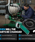 Technician working on Greenlee 555C bender with Rigged Up Greenlee 555C And 854 Quad Bender Electric Conduit Pipe Wire Puller Pendant Control Switch With Cables.