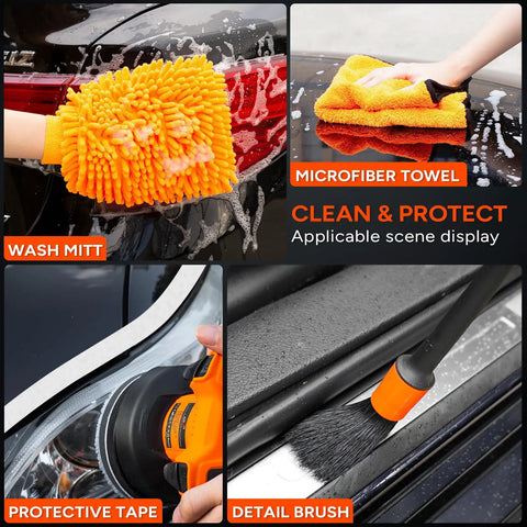 Cordless Car Polisher Kit With 12V 2000mAh Battery Dual Handle Buffer For Car Detailing And Paint Polishing Easy Speed Control Lightweight Design Great For Lampshade And Trim Finishing