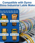 Heavy Duty Heat Shrink Tube Labels Half Inch By 5 Feet Badass Adhesion Slick Cable Markers shown with Rhino label makers.