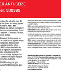 Copper Anti-Seize Lubricant Workhorse Brush-Top Bottle label showing safety warnings and product information.