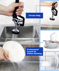 Wall Mount Commercial Sink Faucet With Sprayer, 4 To 8 Inch Adjustable Center, 25 Inch Height rinsing plate in kitchen