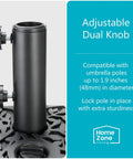 Fillable Patio Umbrella Base Stand 40Lb Half Round With Water Or Sand Fill For Poles Up To 1.9In Diameter close-up of adjustable knob