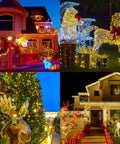 Outdoor Christmas Lights 105Ft 300 LED String Lights With 8 Modes End-To-End Plug UL Listed Waterproof for decorated houses at night