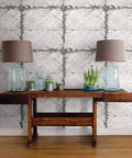 Vintage Tin Tile Peel And Stick Wallpaper For Easy DIY Makeover That Slays, Repositionable And Removable, featuring table and lamps