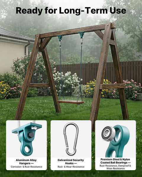 Four Pack Heavy Duty Swing Hangers With Screws And Bolts Included For Indoor Outdoor Use Up To 1250 Lbs Each Smooth Dual Bearing Aluminum Alloy Brackets For Porch Playground Yoga Chair Wooden in garden