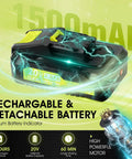 Cordless Hedge Trimmer 20V With Dual Batteries And Charger For Lawn And Garden Care lightweight battery illustration.