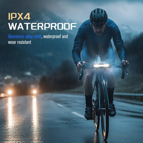 Ultra Bright LED Bike Lights For Night Riding With Rechargeable Headlight And Hook 8 Modes Aluminum Alloy Waterproof Bike Headlamp For Mountain MTB Off Road Commuting