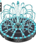 Remote Solar Fountain With Adjustable Spray Height And Colorful LED Lights 6W Solar Bird Bath Pump 4000mAh Battery Outdoor Water Feature For Garden Pond Or Pool Decor Remote Control Convenience with water spraying and LED lights visible