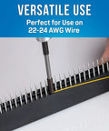 Two In One Handy Wire Wrapping And Unwrapping Tool For 22 24 AWG Wire 13/64 OD One Inch Hole Depth Compact Precision Tool being used on pins