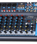 Eight Channel DJ Audio Mixer With Bluetooth Streaming USB Audio Interface DSP FX Mic And Stereo Line Inputs Wireless Song Sync