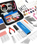Complete Guitar Setup And Repair Toolkit For DIY Enthusiasts With tools like fret leveling beam, rulers, and other essentials.