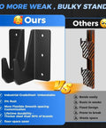 Comparison of industrial-grade steel Heavy Duty Wall Mount Jack Stand Organizer Rack and a competing stand, highlighting durability.