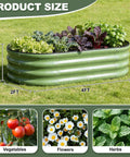 Galvanized Raised Garden Bed Kit For Outdoor Use 4x2x1 Feet Durable Metal Planter Box For Vegetables And Flowers With Tools Included No Hassle Setup Green Finish