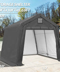 Tough As Nails 10 By 10 Outdoor Portable Storage Shed With Heavy Duty Steel Frame And Roll Up Door Garage Shelter, patio view