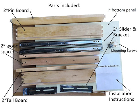 Solid Wood Pull Out Drawer 27W By 21D For Kitchen Cabinets With Full Extension Slides Roll Out Tray Natural Wood Finish Built To Last DIY Assembly Fits Standard RTA Cabinets 26 Inch Drawer Box Inside parts included