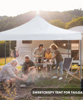 Group under 10x10 Ft Instant Pop Up Canopy Waterproof Outdoor Shade Tent Ready In A Snap Heavy Duty Portable Shelter