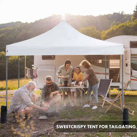 Group under 10x10 Ft Instant Pop Up Canopy Waterproof Outdoor Shade Tent Ready In A Snap Heavy Duty Portable Shelter