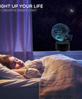 Football Helmet Shape 3D LED Night Light With Optical Illusion on a bedside table in a dimly lit bedroom scene.