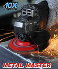 Heavy Duty Ceramic Flap Discs 40 Grit Type 27 4 1/2 X 7/8 Inch Arbor 5 Pack grinding metal with sparks on steel.