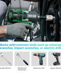 Using impact wrench with 15 Piece Screw Extractor Set for Stripped Bolts and Screws in automotive repair