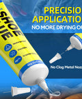 Ultra Strong Waterproof Shoe Repair Glue Clear Adhesive For Soles And Uppers, 60g tube with precision nozzle, packaging view