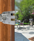 Keyless Jimmy-Proof Deadbolt Lock With Unpickable Night Latch And Anti Mislock Button 304 Stainless Steel on wooden door