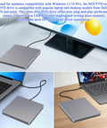 USB C External SuperDrive For Mac Slot In DVD RW Drive Aluminum Space Grey Compatible With Apple MacBooks Desktops Ultra Slim Aluminum Casing With Fingerprint Resistant Finish And Easy Plug And Play USB C Connection, slim USB-C DVD drive on laptop