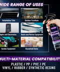 Image of Car Plastic Restorer With Ceramic Coating For Black Trim Quick Revival For Faded Rubber And Vinyl Buff To Shine Restores Flexibility And UV Protection Long Lasting Gloss Easy Apply 5oz 150ml showing wide range of compatible uses including automotive trim, outdoor furniture, gadgets, boats, garden and household items.
