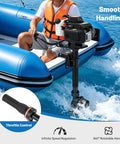 Man operating Powerful 4 Stroke 4HP Outboard Motor Short Shaft With CDI Ignition And Wind Cooling For Inflatable Boats