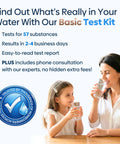 Mother and daughter enjoy drinking water while learning about Hella Reliable Home Water Quality Test Kit That Checks 57 Contaminants.