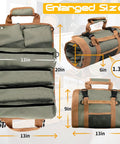 Roll Up Tool Bag Organizer With 3 Detachable Pouches for Mechanics, Electricians, Motorcyclists, and Truck Enthusiasts, dimensions shown.